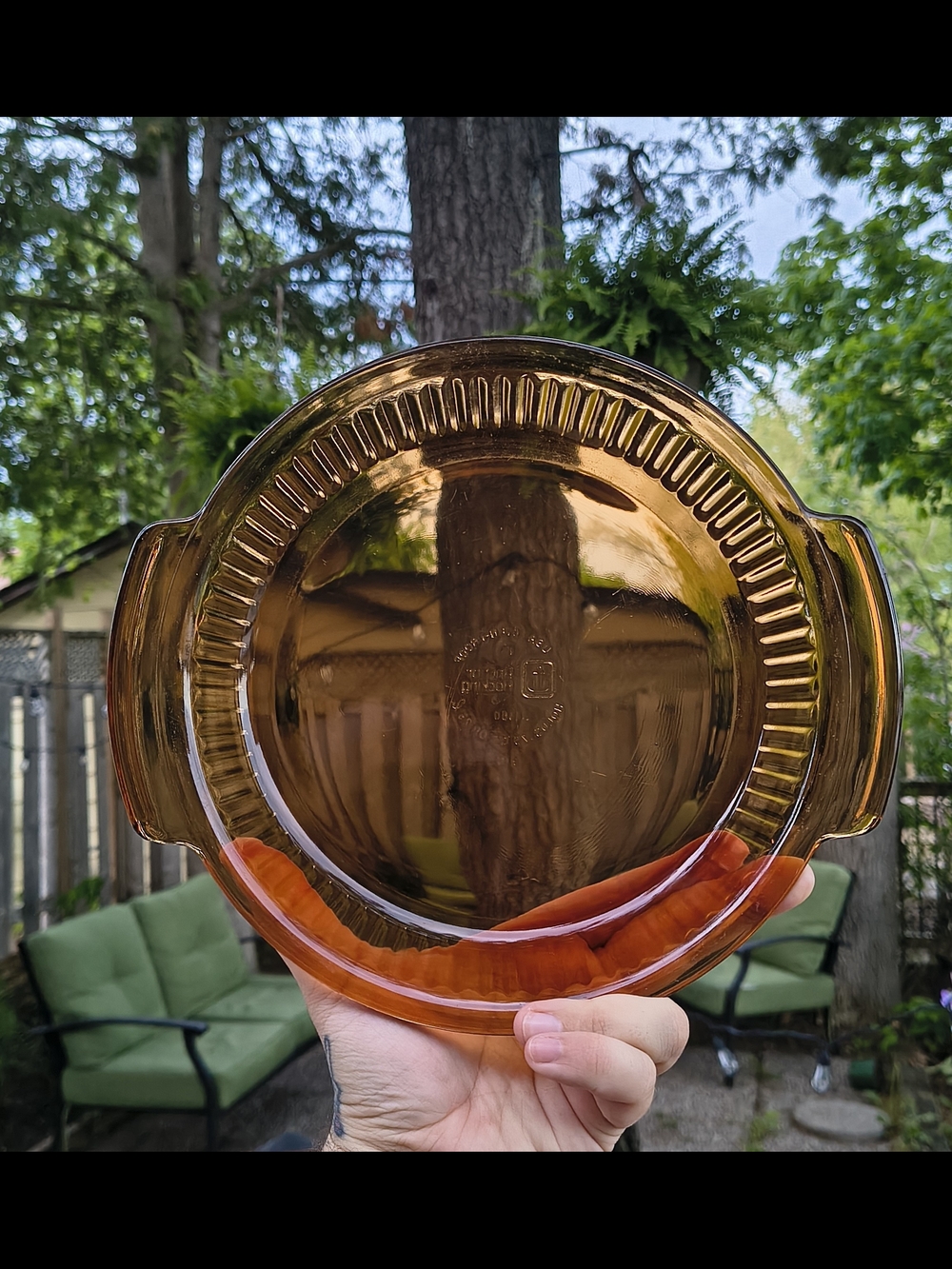 Anchor Hocking Amber Glass Pie Dish